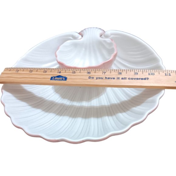 Fitz & Floyd Shell Chip & Dip Bowl scalloped bowl 11 inches - Picture 5 of 6